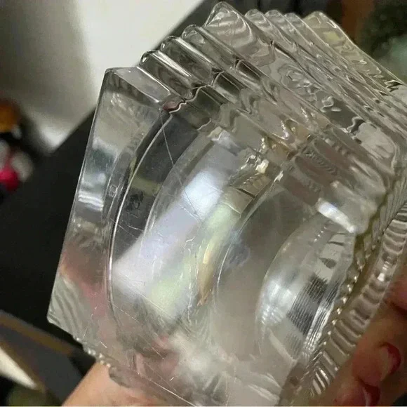 Bulova Hoya Crystal Clock Vintage Quartz Desk Clock 5x2.5 inches Heavy >24%PbO - Picture 6 of 10